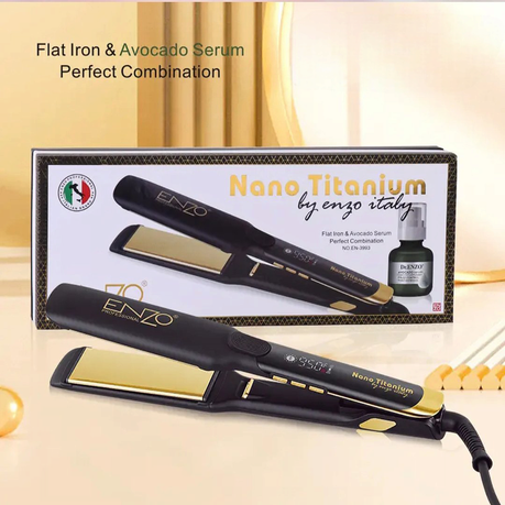 ENZO Nano Titanium Flat Iron + Avocado Serum