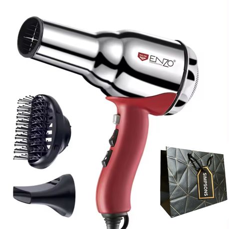 ENZO Stainless Steel 8000W Pro Italian Hair Dryer + Luxury Bag