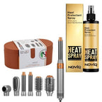 ENZO 5-in-1 Hair Dryer Brush & Air Curler + NOVIQ Heat Spray 250ml (EN-4133)