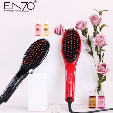 ENZO Temperature Adjustable Hair Straightening Brush