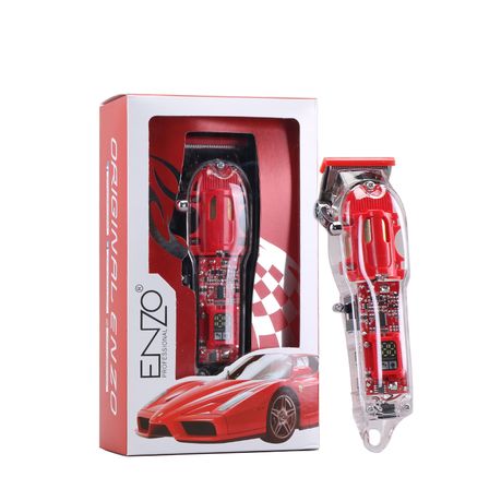 ENZO Transparent Cordless LCD Hair Clippers Set