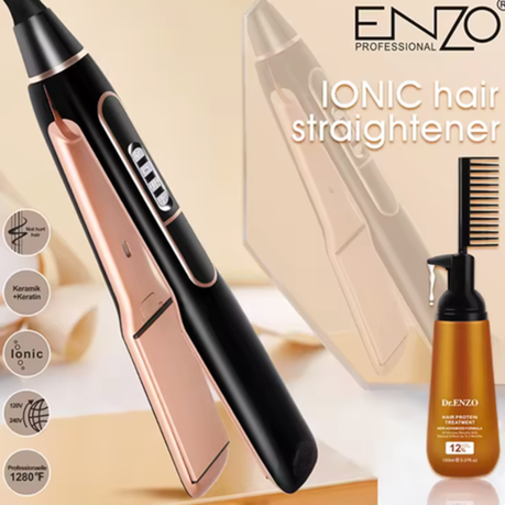 ENZO Ionic Hair Straightener with Hair Protein Treatment