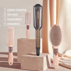 ENZO 4-in-1 Hair Straightener & Brushes Gift Set
