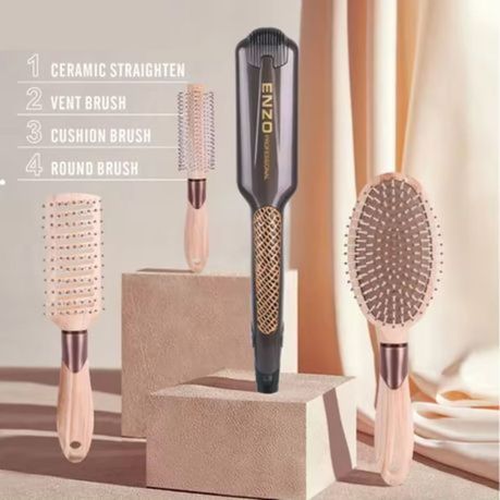 ENZO 4-in-1 Hair Straightener & Brushes Gift Set