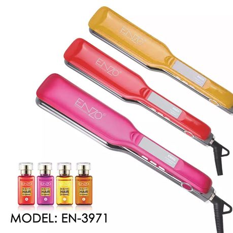 ENZO Professional Hair Straightener with Healthy Hair Vitamin Set