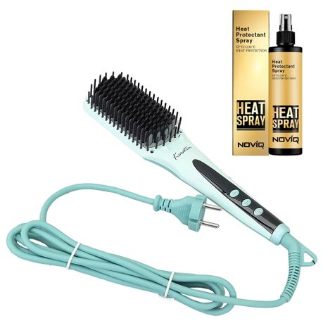 ENZO Straightening & Detangling Brush + NOVIQ Heat Spray 250ml (EN-4101)