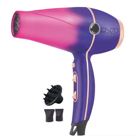 ENZO Luxury Salon Hair Dryer with Diffuser Attachment