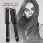 ENZO 2-in-1 Straightening & Smoothing Heated Brush + NOVIQ Heat Spray 250ml (EN-4113)