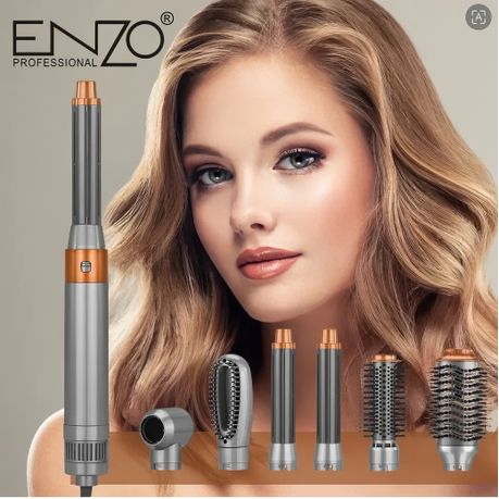 ENZO 5-in-1 Hair Dryer Brush & Air Curler + NOVIQ Heat Spray 250ml (EN-4133)