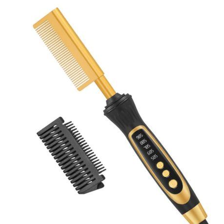 ENZO Hot Hair Comb — Black & Gold