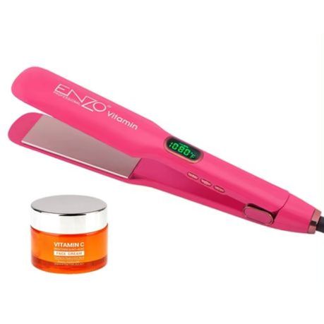 ENZO Ceramic Hair Straightener with Vitamin C Hair Wax