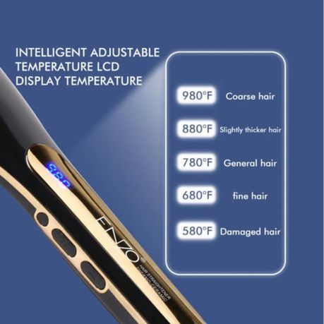 ENZO Salon Black Straightening Brush + Healthy Hair Vitamin Set