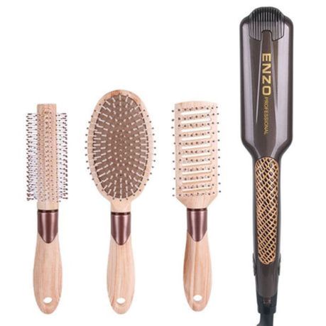 ENZO 4-in-1 Hair Straightener & Brushes Gift Set
