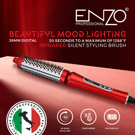 ENZO Digital Infrared Silent Styling Comb — Nano Ions, LED Display